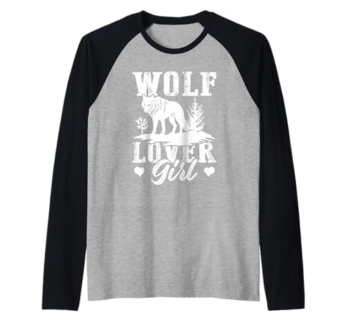 Wölfin WOLF LOVER GIRL Wolf Spirit Lustiges Wölfe Raglan von Wolf T-Shirt Wölfe Kostüm Wolfsrudel Wolf Spirit