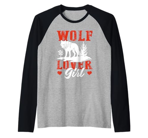 Wölfin WOLF LOVER GIRL Wolf Spirit Lustiges Wölfe Raglan von Wolf T-Shirt Wölfe Kostüm Wolfsrudel Wolf Spirit