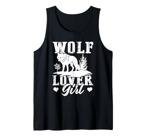 Wölfin WOLF LOVER GIRL Wolf Spirit Lustiges Wölfe Tank Top von Wolf T-Shirt Wölfe Kostüm Wolfsrudel Wolf Spirit