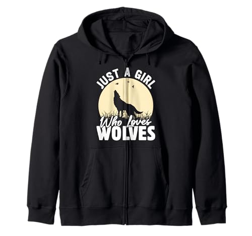 Wolf Spirit JUST A GIRL WHO LOVES WOLVES Lustig Wölfe Kapuzenjacke von Wolf T-Shirt Wölfe Kostüm Wolfsrudel Wolf Spirit
