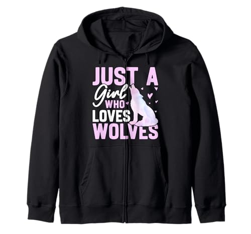 Wolf Spirit JUST A GIRL WHO LOVES WOLVES Lustig Wölfe Kapuzenjacke Wolf Spirit JUST A GIRL WHO LOVES WOLVES Lustig Wölfe Kapuzenjacke von Wolf T-Shirt Wölfe Kostüm Wolfsrudel Wolf Spirit