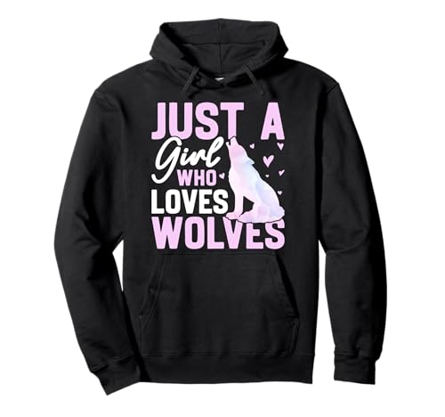 Wolf Spirit JUST A GIRL WHO LOVES WOLVES Lustig Wölfe Pullover Hoodie Wolf Spirit JUST A GIRL WHO LOVES WOLVES Lustig Wölfe Pullover Hoodie von Wolf T-Shirt Wölfe Kostüm Wolfsrudel Wolf Spirit