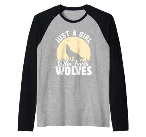 Wolf Spirit JUST A GIRL WHO LOVES WOLVES Lustig Wölfe Raglan Wolf Spirit JUST A GIRL WHO LOVES WOLVES Lustig Wölfe Raglan von Wolf T-Shirt Wölfe Kostüm Wolfsrudel Wolf Spirit