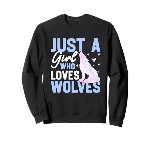 Wolf Spirit JUST A GIRL WHO LOVES WOLVES Lustig Wölfe Sweatshirt Wolf Spirit JUST A GIRL WHO LOVES WOLVES Lustig Wölfe Sweatshirt von Wolf T-Shirt Wölfe Kostüm Wolfsrudel Wolf Spirit