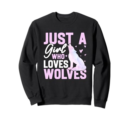 Wolf Spirit JUST A GIRL WHO LOVES WOLVES Lustig Wölfe Sweatshirt Wolf Spirit JUST A GIRL WHO LOVES WOLVES Lustig Wölfe Sweatshirt von Wolf T-Shirt Wölfe Kostüm Wolfsrudel Wolf Spirit