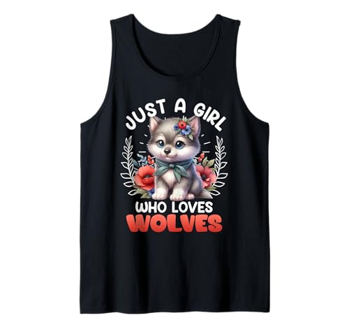 Wolf Spirit JUST A GIRL WHO LOVES WOLVES Lustig Wolf Tank Top Wolf Spirit JUST A GIRL WHO LOVES WOLVES Lustig Wolf Tank Top von Wolf T-Shirt Wölfe Kostüm Wolfsrudel Wolf Spirit