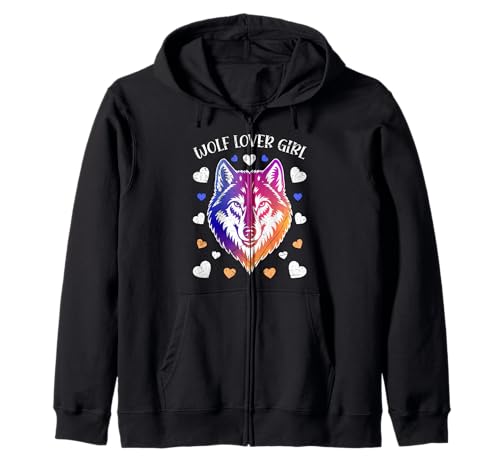 Wolf Spirit WOLF LOVER GIRL Lustiges Wolfsrudel Kapuzenjacke Wolf Spirit WOLF LOVER GIRL Lustiges Wolfsrudel Kapuzenjacke von Wolf T-Shirt Wölfe Kostüm Wolfsrudel Wolf Spirit