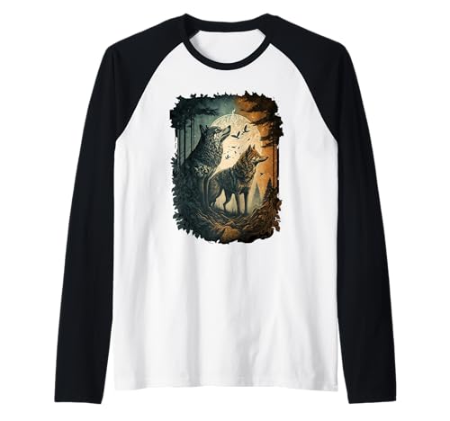 Wolf Shirt, Wolf Shirt für Herren, Wolf Tshirt Damen, Wolf mond Raglan Wolf Shirt, Wolf Shirt für Herren, Wolf Tshirt Damen, Wolf mond Raglan von Wolf t shirt, wolf shirt love, wolf shirt for kids