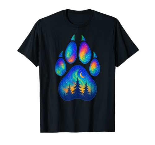 Wolf Paw Aurora Nordlichter Kiefer Baum Jungen Mädchen Kinder T-Shirt von WolfAxis1