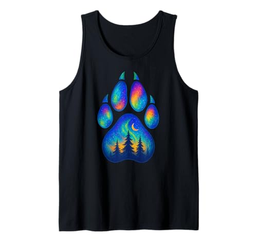 Wolf Paw Aurora Nordlichter Kiefer Baum Jungen Mädchen Kinder Tank Top von WolfAxis1