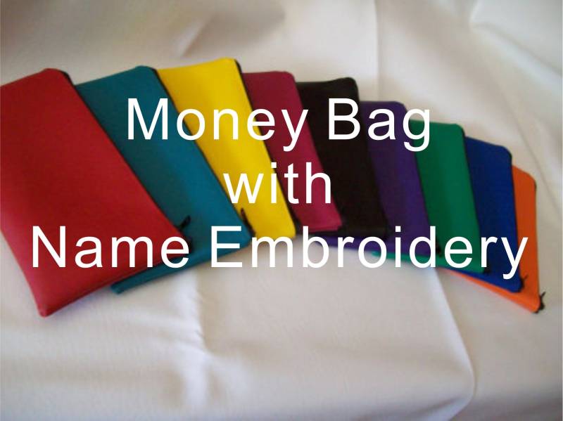 Benutzerdefinierte Name Gestickte Geldtasche Bleistift Make-Up Vinyl-Tasche von WolfChild