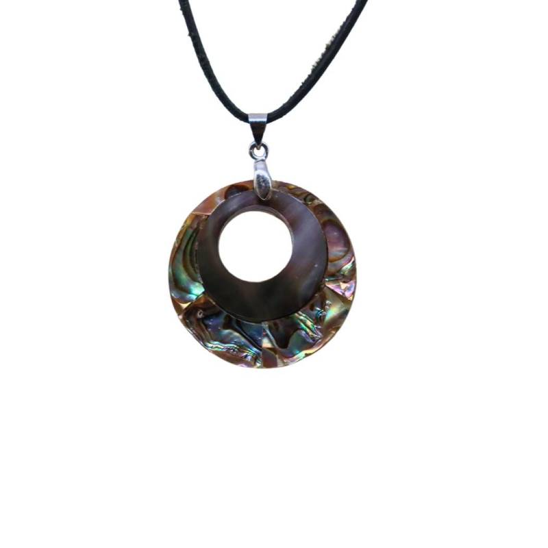 Anhänger Der Heiterkeit Perlmutt Rund M. Loch von WolfMineralShop