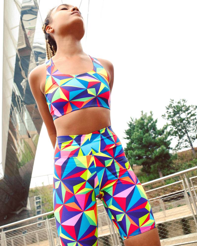 Glitch Uv Radlerhose Rave/ Lounge/ Sport von WolfRayetLondon