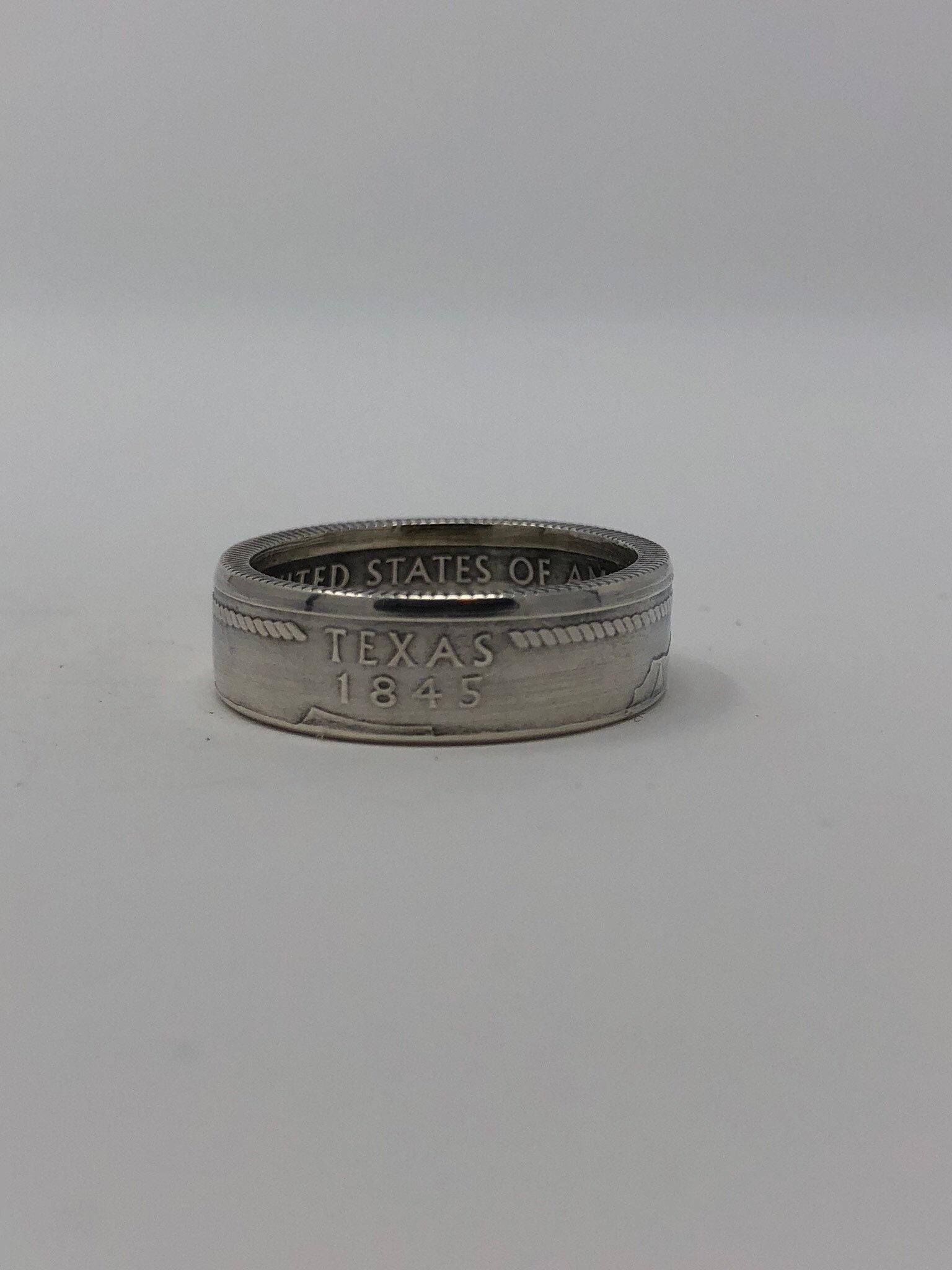 Texas State Quarter Coin Ring Aus Silber Mit Us Quarter Texas State Quarter Coin Ring Aus Silber Mit Us Quarter von WolfRingsmith