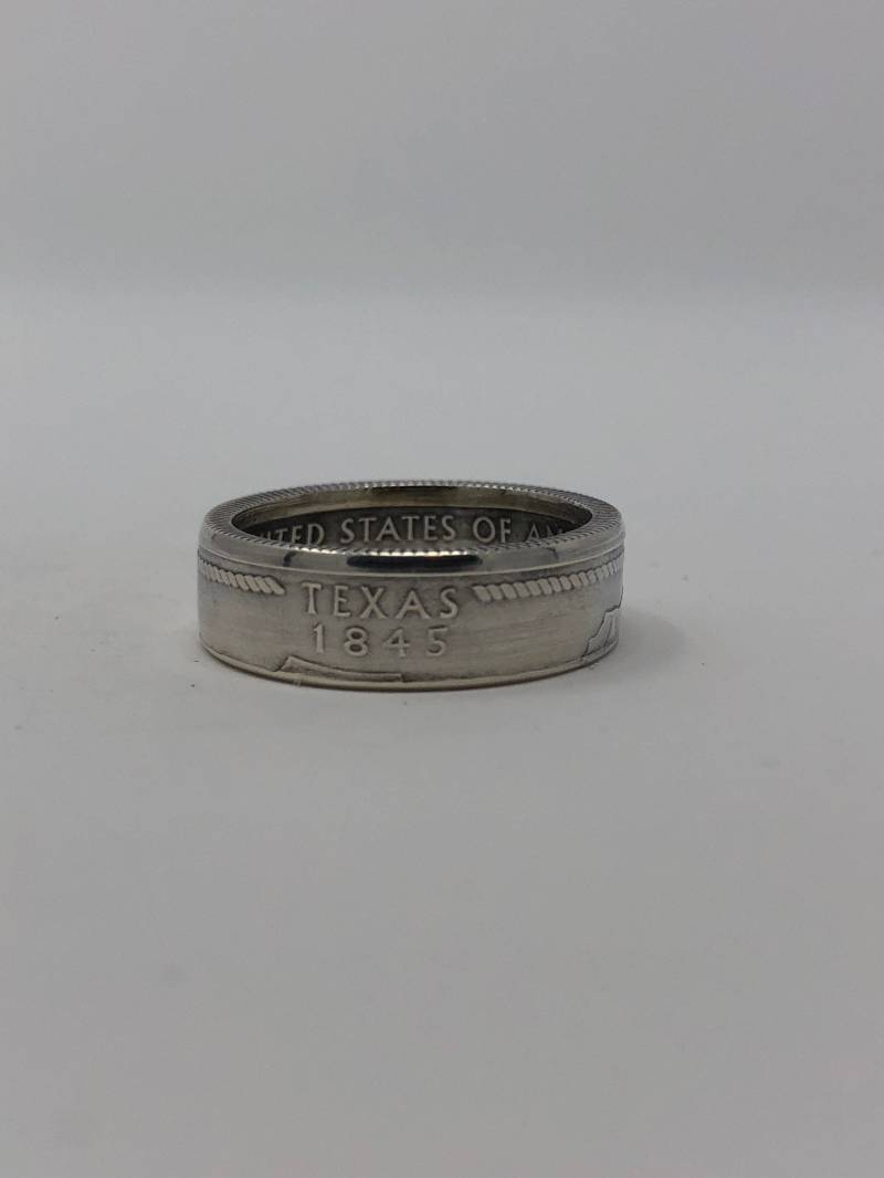 Texas State Quarter Coin Ring Aus Silber Mit Us Quarter Texas State Quarter Coin Ring Aus Silber Mit Us Quarter von WolfRingsmith