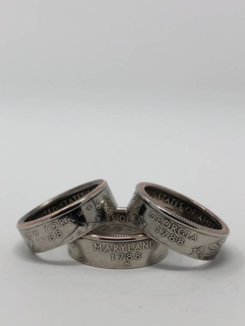 state Quarter Coin Ring Aus Echtem Us state Quarter Coin Ring Aus Echtem Us von WolfRingsmith