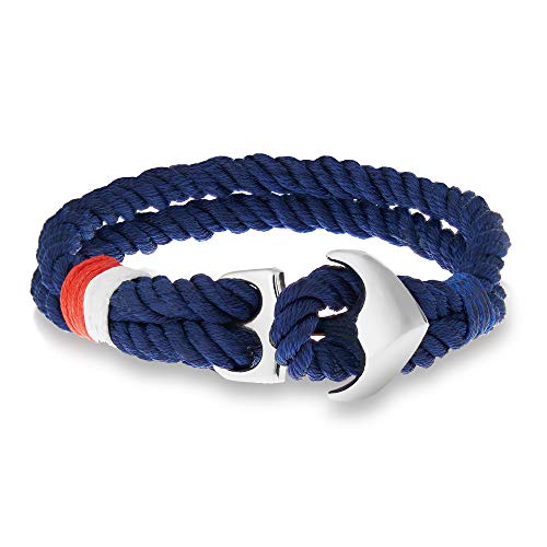 Wolflock Ankerarmband unisex schwarz & blau maritimer Schmuck Anker Edelstahl von Wolflock