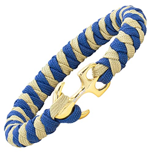 Wolflock Anker Armband – Paracord Armband Schmuck aus Edelstahl für Damen und Herren (gold, schwarz, blau, camo, navy) unisex von Wolflock