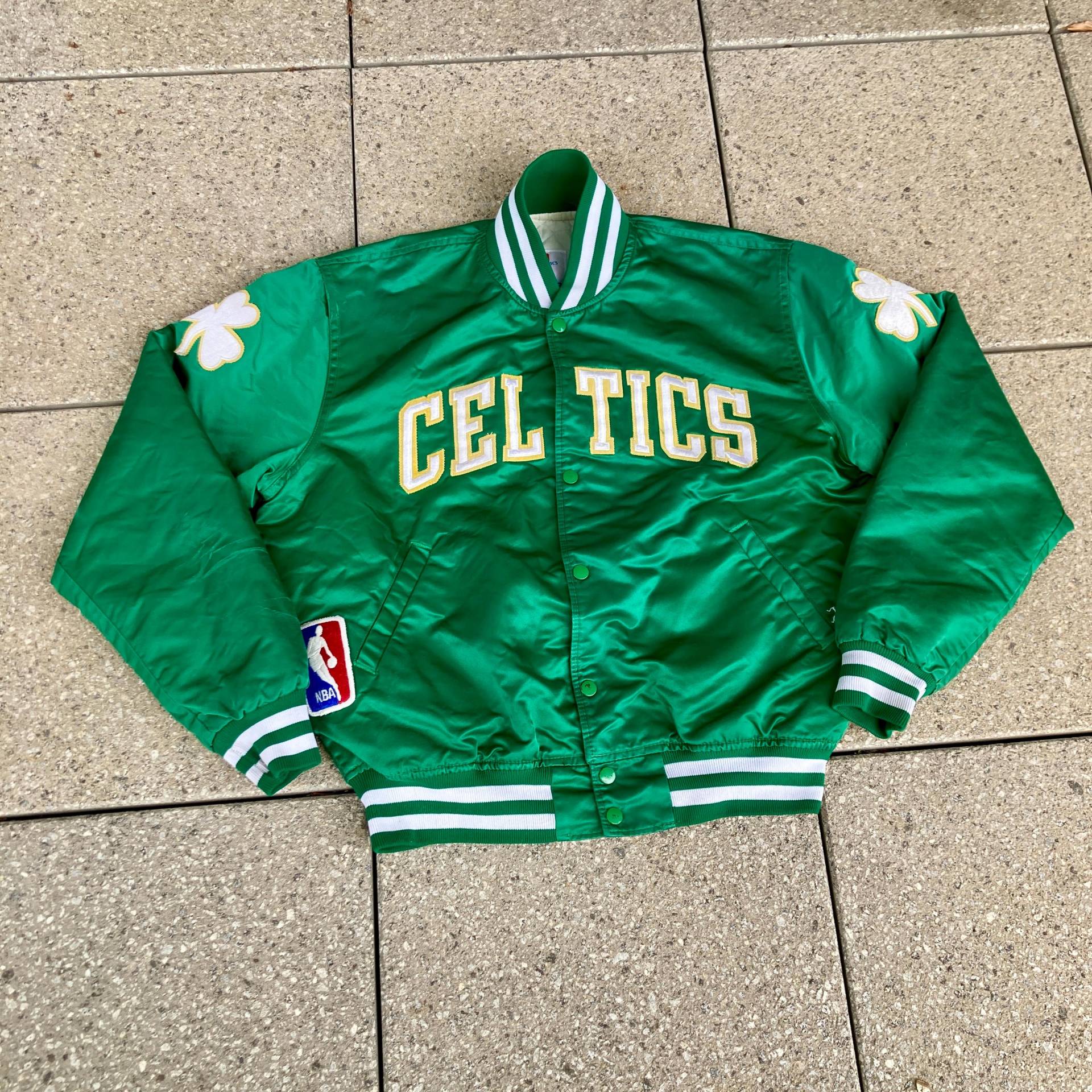 Vintage Boston Celtics Satin Jacket By Starter/Classic 80S Nba Celtics Varsity Bomber von WolfofVintageShop