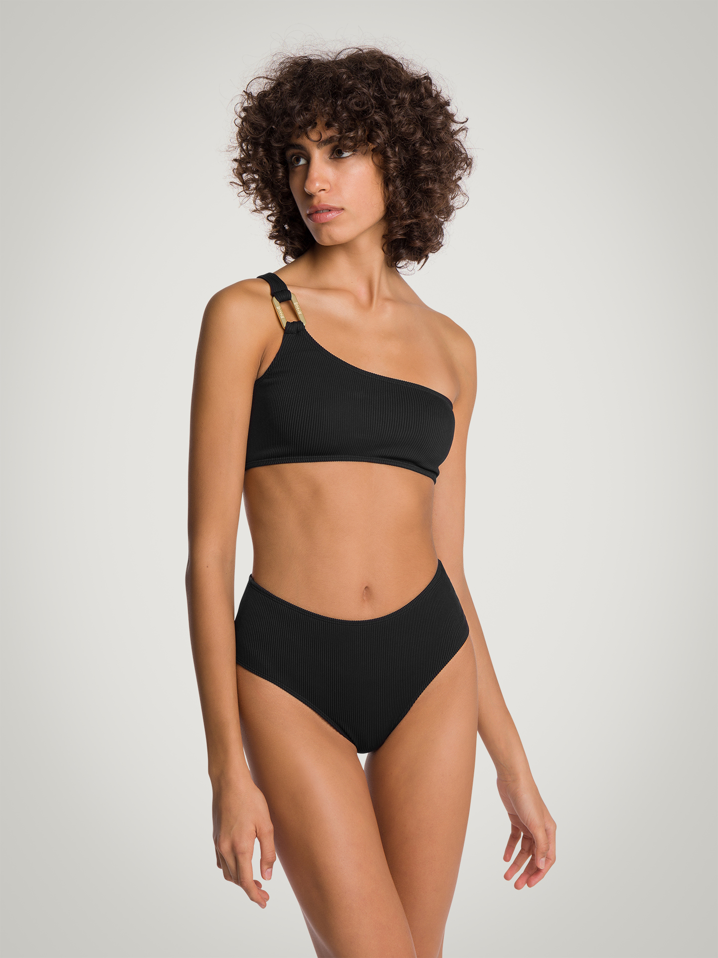 Wolford - Texture One Shoulder Crop Top, Frau, jet black, Größe: L von Wolford