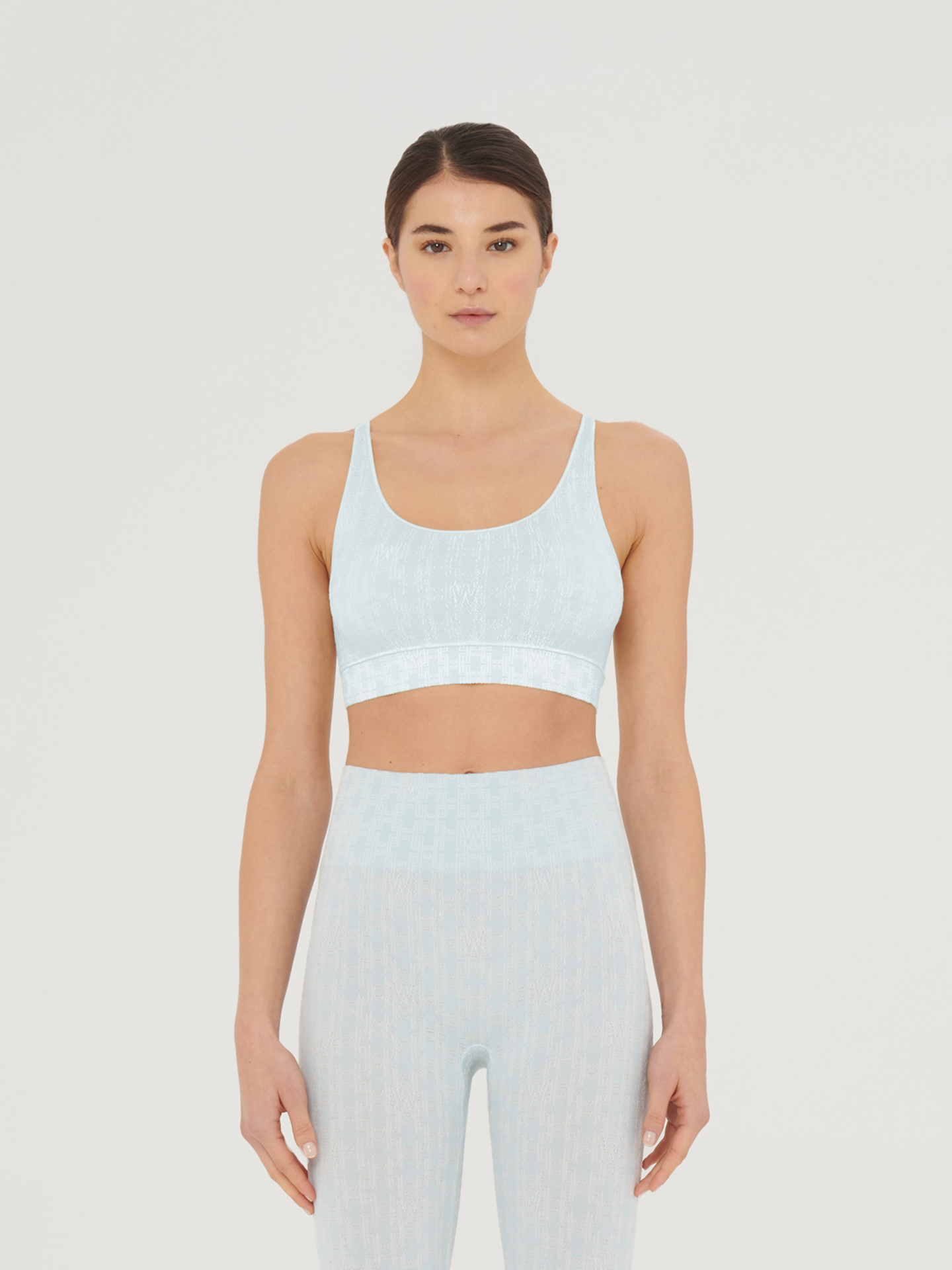 Wolford - Succession Logo Chain Crop Top, Frau, light aquamarine/off white, Größe: M von Wolford