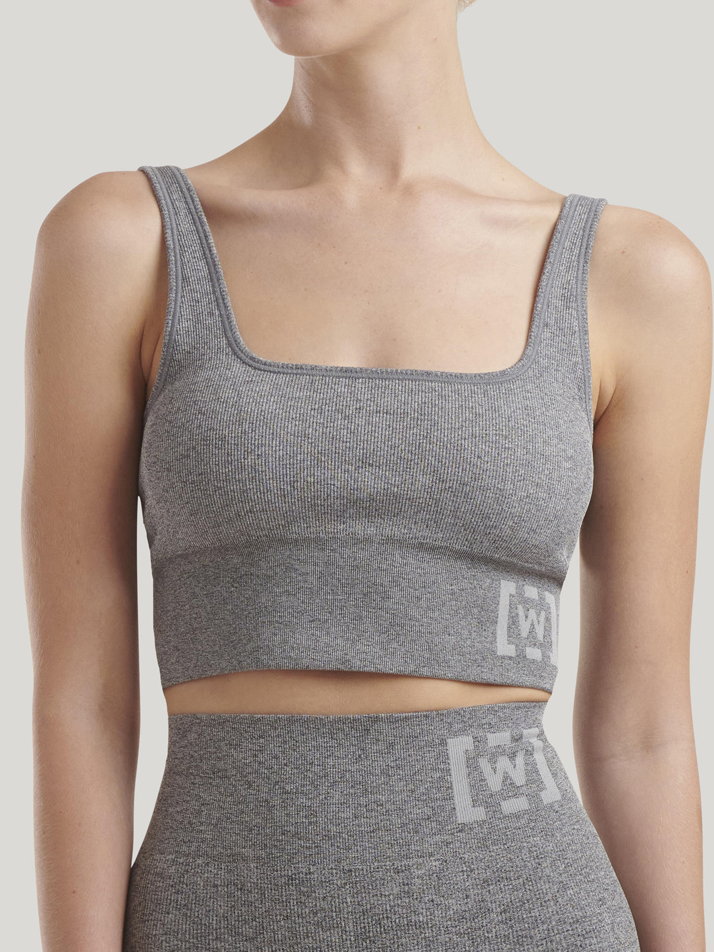 Wolford - Shaping Athleisure Crop Top Br, Frau, grey melange, Größe: L von Wolford