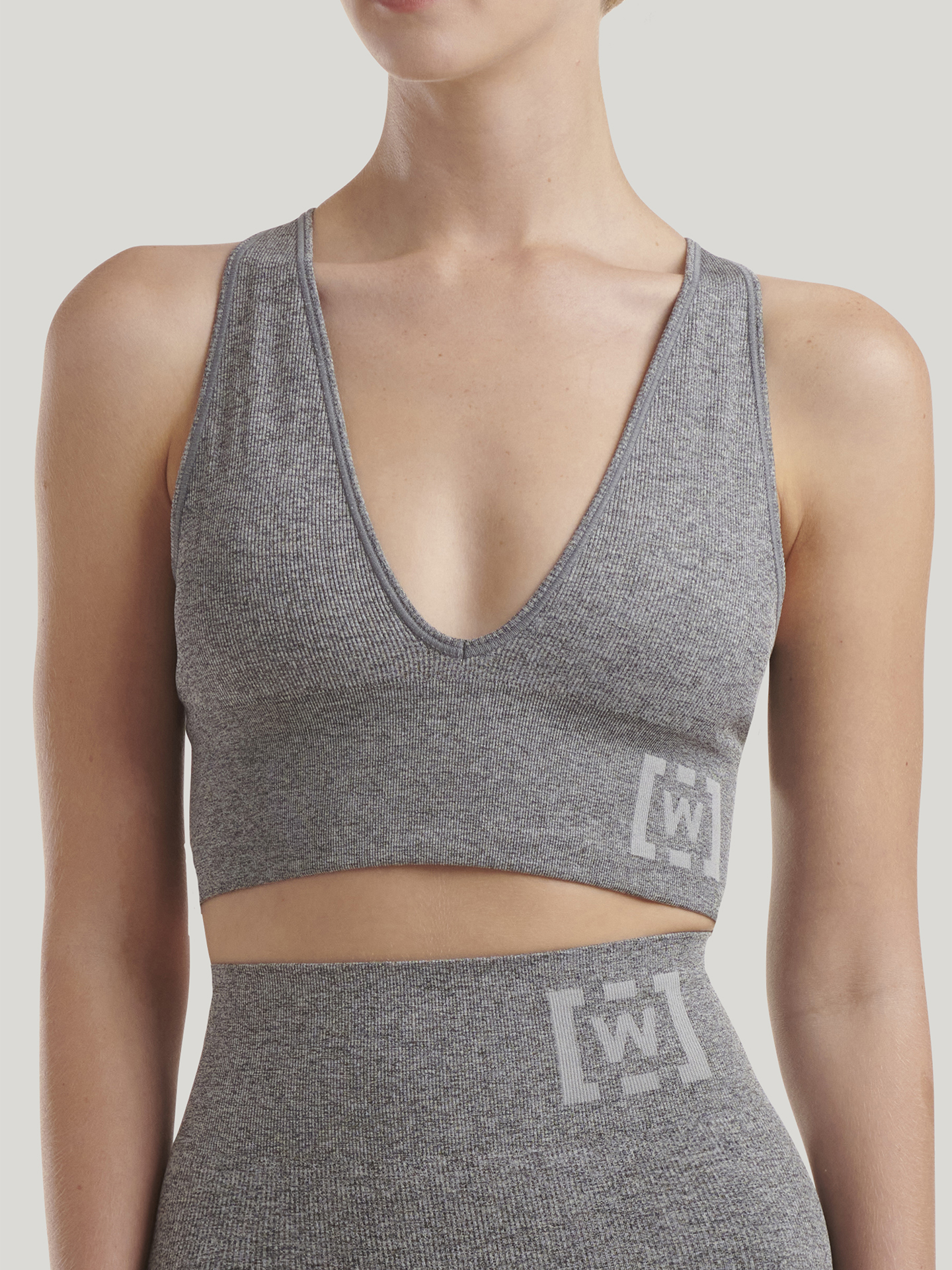 Wolford - Shaping Athleisure Crop Top Br, Frau, grey melange, Größe: L von Wolford