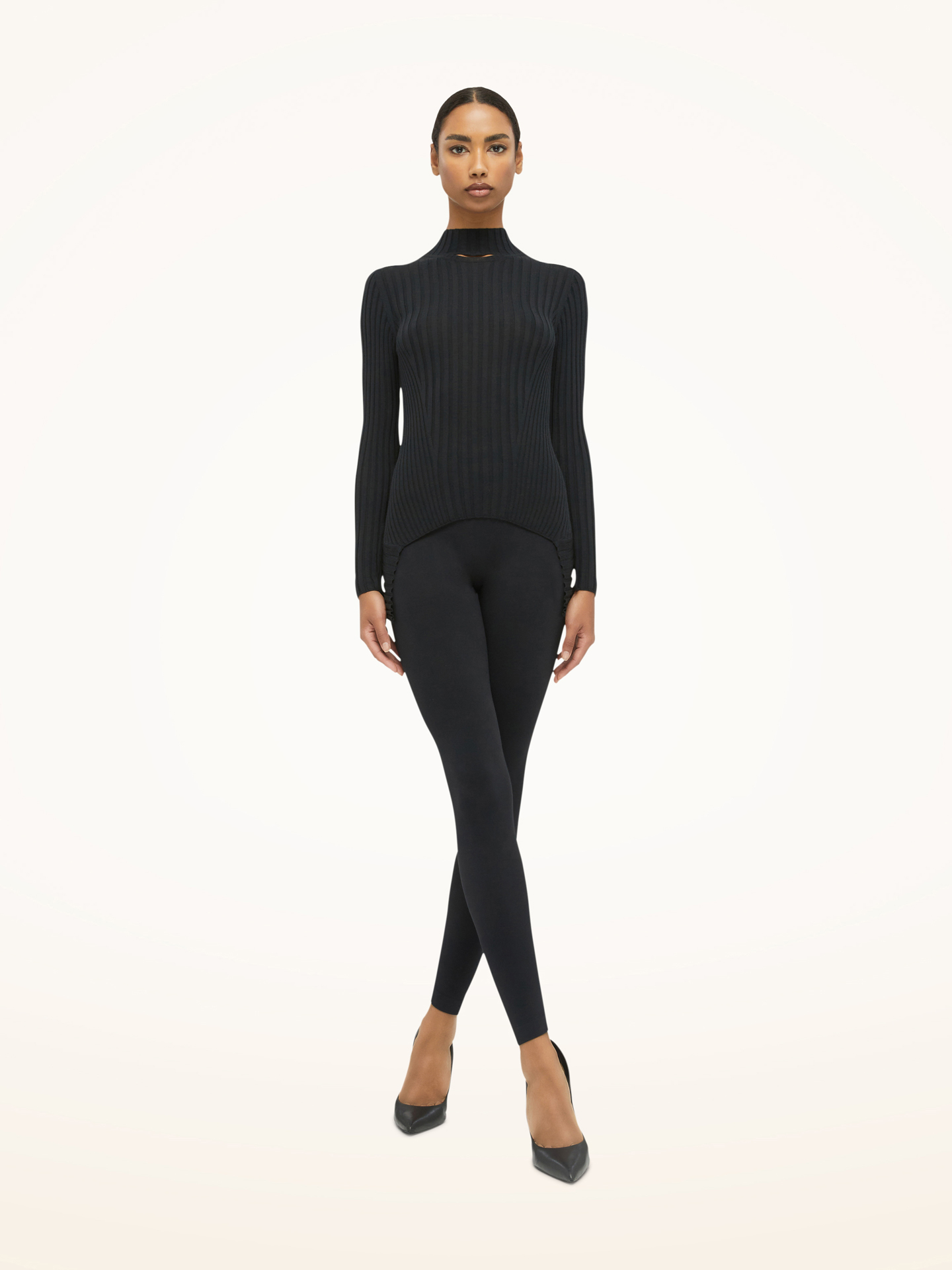 Wolford - Cashmere Top Long Sleeves, Frau, black, Größe: XS von Wolford