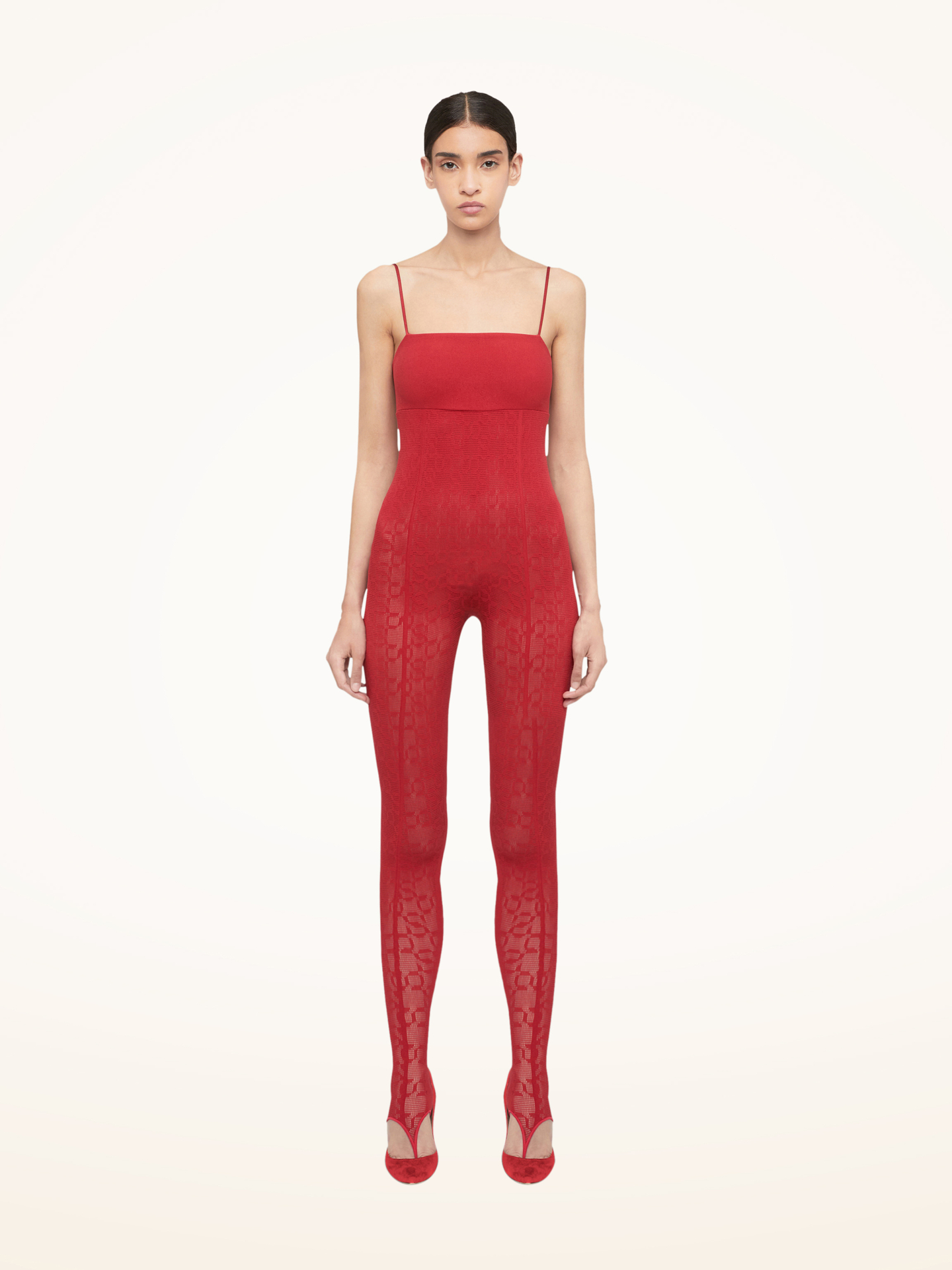 Wolford - Intricate Sheer Pattern Jumpsuit, Frau, autumn red, Größe: M von Wolford