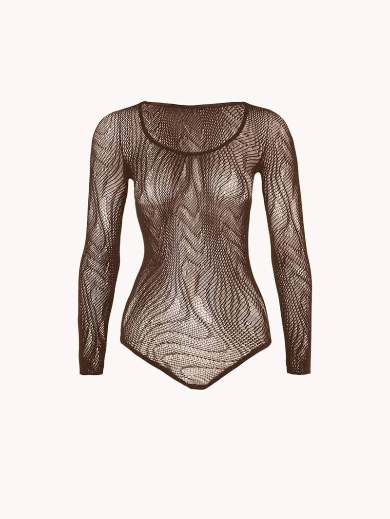 Wolford Body Snake Net String Body braun von Wolford