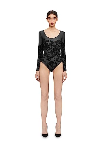 Wolford Body Tattoo String Body für Frauen Nahtloser Body Weich Dehnbar Tanga Rücken Bequem & Ideal für jeden Anlass, Schwarz/Schwarz, Large von Wolford