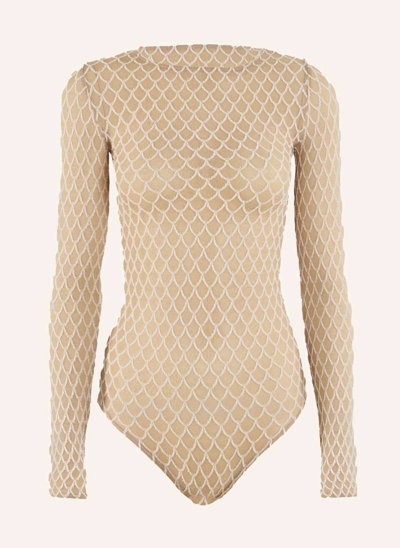 Wolford Body Velvet Net Illusion Str. Body beige von Wolford