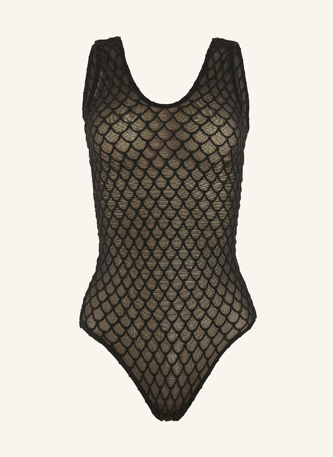 Wolford Body Velvet Net Illusion Str. Body schwarz von Wolford