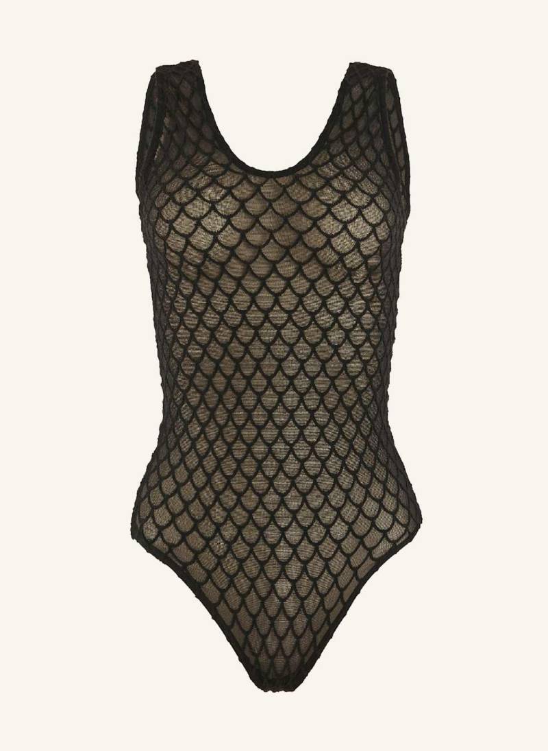Wolford Body Velvet Net Illusion Str. Body schwarz von Wolford