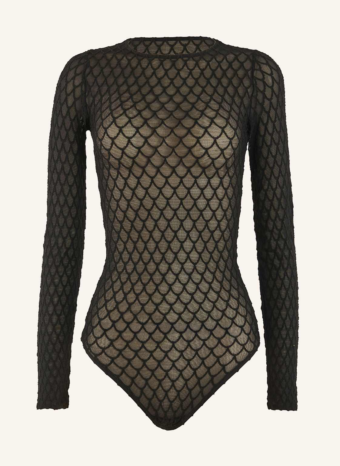 Wolford Body Velvet Net Illusion Str. Body schwarz von Wolford