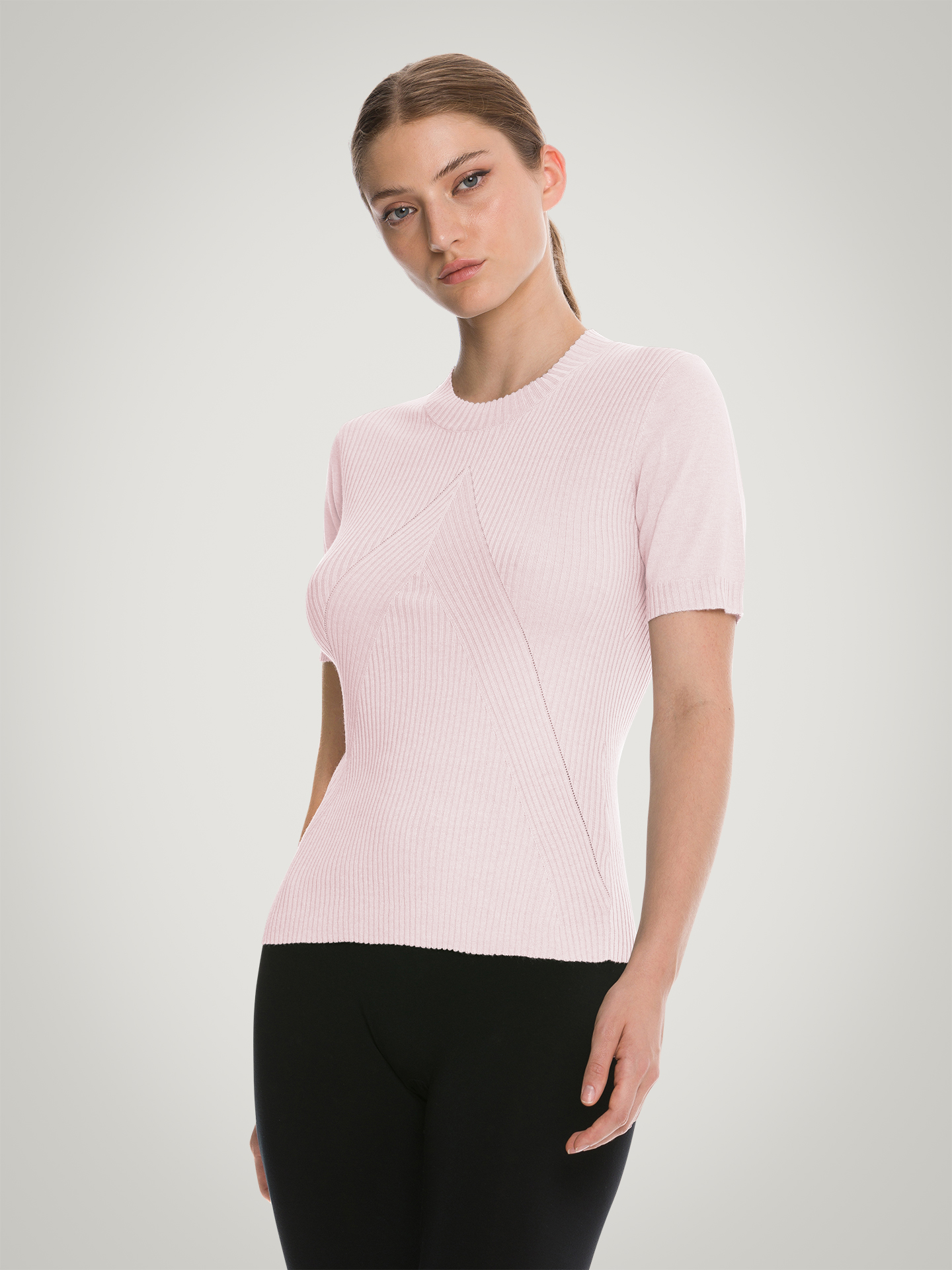 Wolford - Cashmere Top Short Sleeves, Frau, marsh-mellow, Größe: L von Wolford