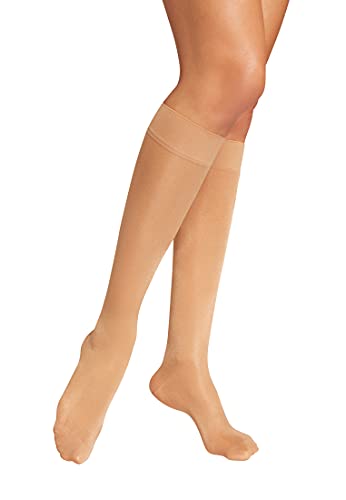 Wolford Damen Kniestrumpf Pure Energy 30 Leg Vitalizer, 30 Den, Beige (Gobi 4365), Small von Wolford