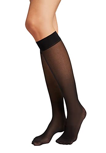 Wolford Damen Kniestrumpf Pure Energy 30 Leg Vitalizer, 30 Den, Schwarz (Black 7005), Medium von Wolford