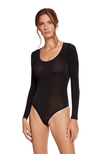 Wolford Damen Body Buenos Aires String Body,Frauen String-Body,Basic,Langarm-Oberteil,Rundhals-Ausschnitt,figurbetont,transparent,Black,M (Medium) von Wolford