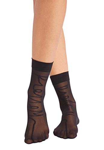 Wolford Damen Aurora Script Socks black OS von Wolford
