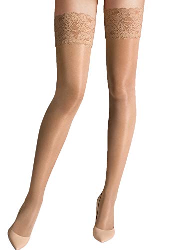 Wolford Damen Satin Touch 20 Stay-Up Strumpfhose, 20 DEN, Beige (Caramel 4004), X-Small von Wolford