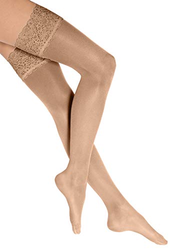 Wolford Damen Satin Touch 20 Stay-Up Strumpfhose, 20 DEN, Beige (Fairly Light 4738), Small von Wolford