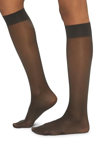 Wolford Damen Satin Touch 20 Knee-Highs Kniestrümpfe, 20 DEN, Schwarz (Nearly Black 7212), Small von Wolford