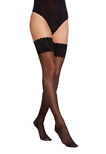 Wolford Damen Satin Touch 20 Stay-Up Strumpfhose, 20 DEN, Schwarz (Black 7005), Large von Wolford