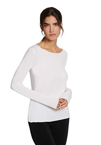 Wolford Damen T-Shirt Langarm Aurora Pure Top Long Sleeves,Frauen Basic Tshirt,Rundhalsausschnitt,enganliegend,figurbetont,White,M (Medium) von Wolford