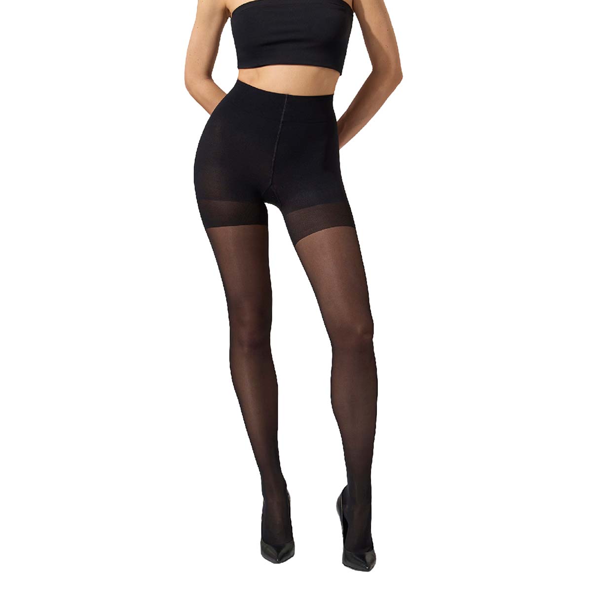 Wolford Miss W 30 Den Push Up Strumpfhose, Schwarz, Größe: L, Damen von Wolford