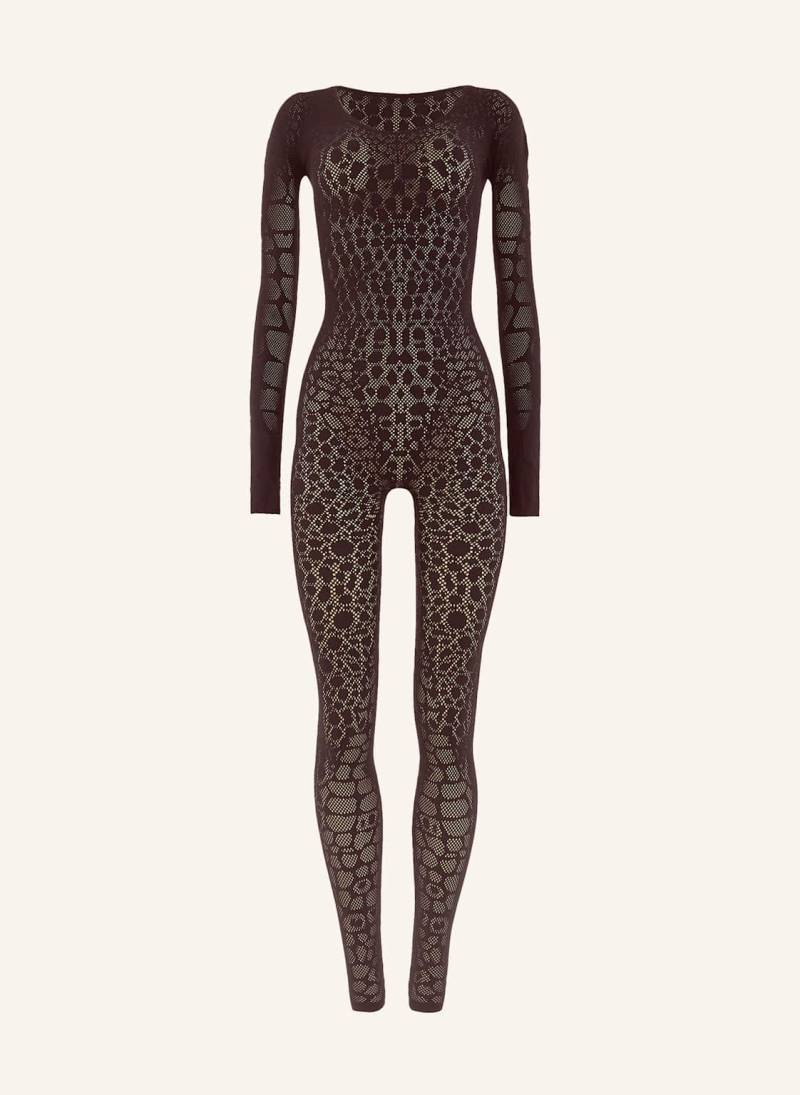Wolford Hose Reptile Net Jumpsuit braun von Wolford