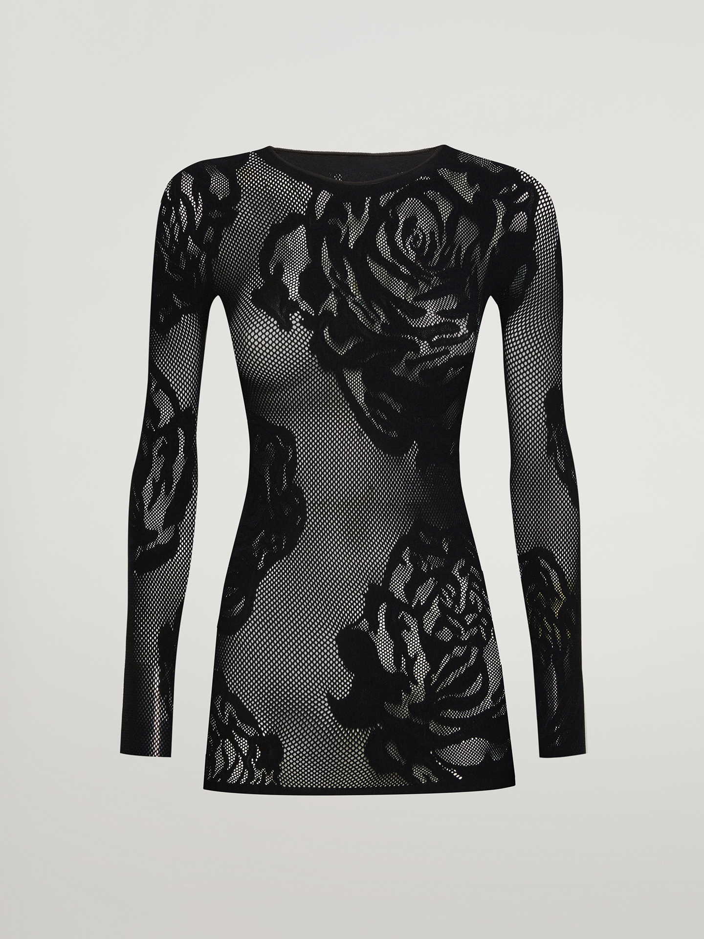 Wolford - Net Roses Top Long Sleeves, Frau, black, Größe: M von Wolford