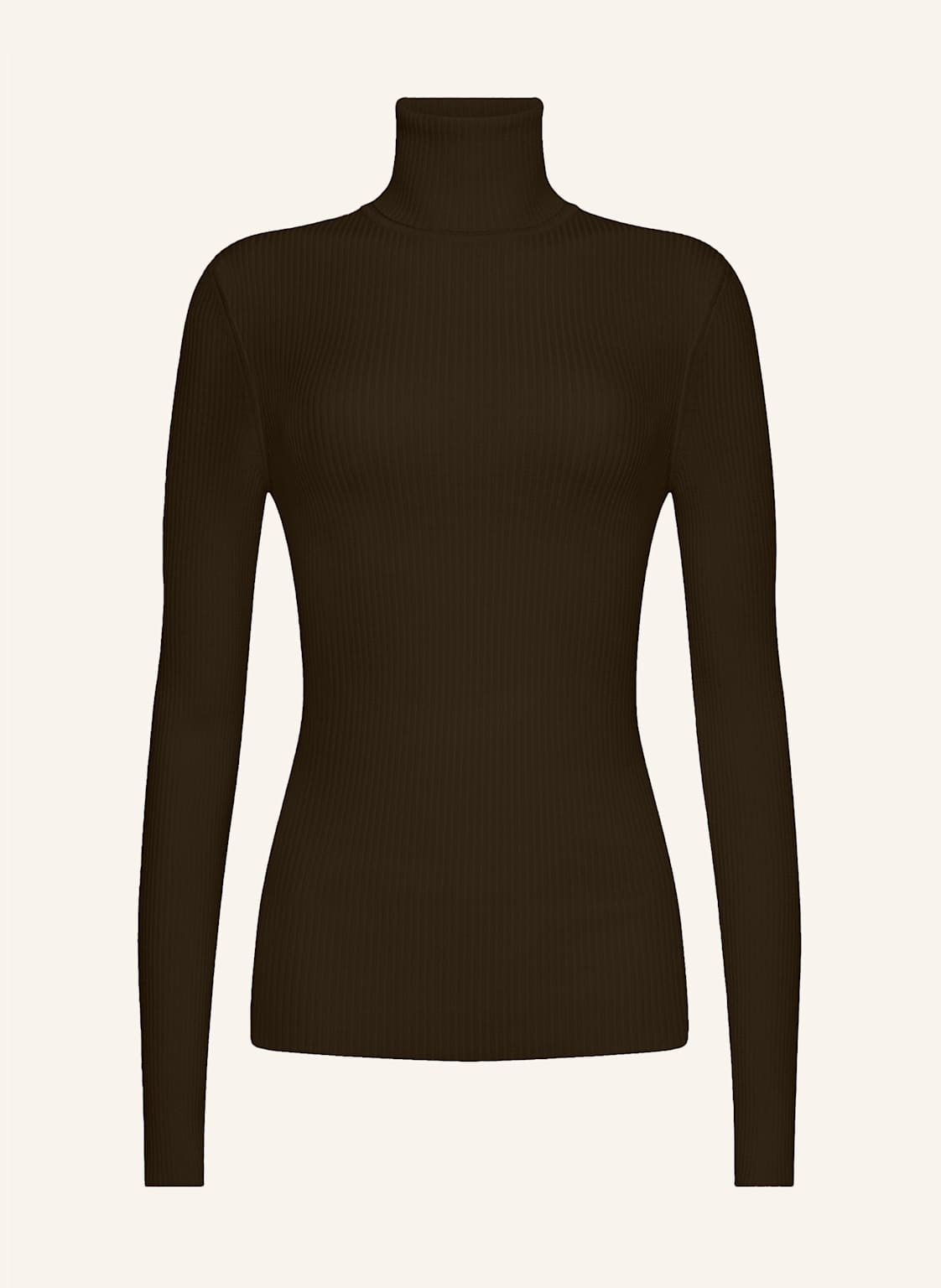 Wolford Pullover Merino Fine Rib Top Long Sleev braun von Wolford