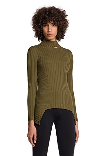 Wolford Strickpullover Cashmere Top Long Sleeves, Frauen Kaschmir-Oberteil,Langarm,hochgeschlossen,earth green,L (Large) von Wolford